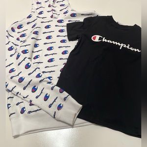 Champion hoodie T-shirt set boys L